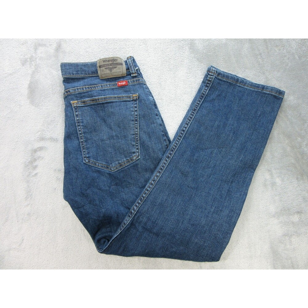 Wrangler Jeans Boys Size 16 Husky Straight Le Classic Fit Medium Wash Blue